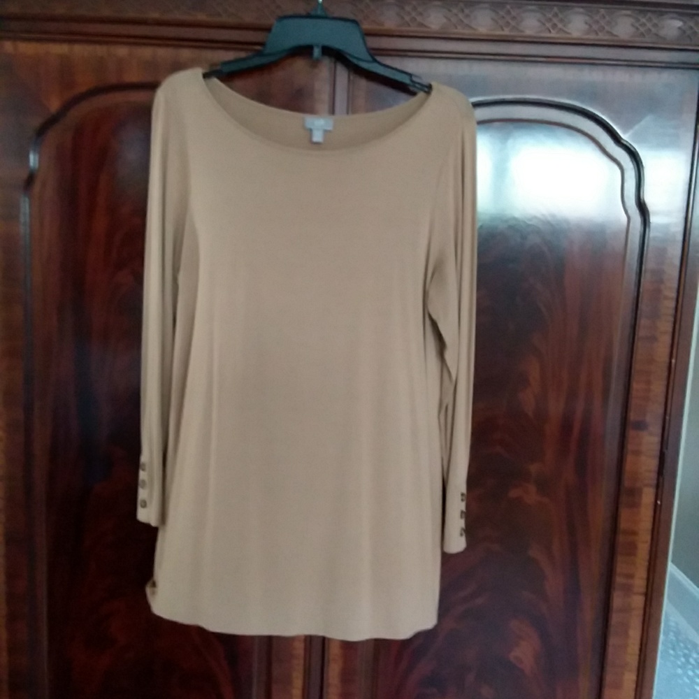 J Jill Wearever Collection tunic in taupe in Medium petite